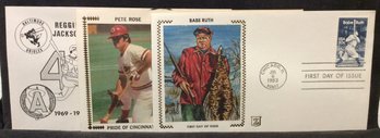 Babe Ruth - Pete Rose - Reggie Jackson First Day Covers - L