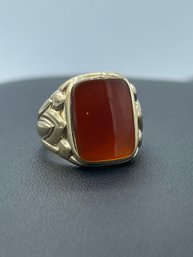 Antique Carnelian Signet Ring In 10k Yellow Gold