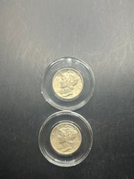 2 1941 Uncirculated Mercury Dimes