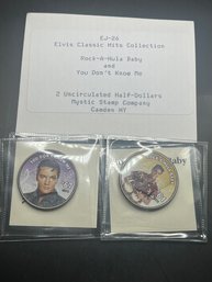 2 Kennedy Colorize Half Dollars Elvis Legal Tender