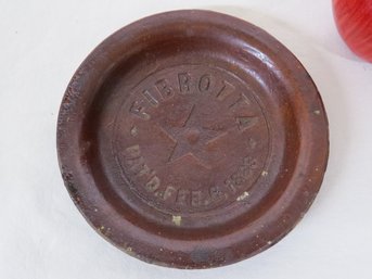 An Unusual C.1889 Fibrotta Advertising Bowl Or Ashtray From Lockport, NY