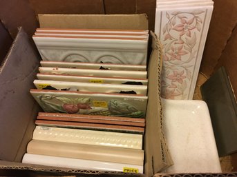 Tile Embellishment Pieces - Large Lot Over 15 Feet - 80 Pieces