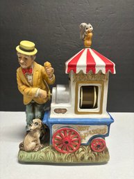 Melody In Motion Hand Painted Porcelain Peanut Vendor 1988 Works Parts Repair Hot Roasted Music Box. GS/ E4