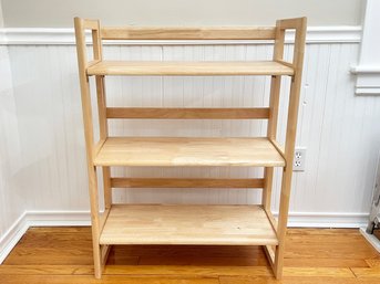 A Modern White Oak Collapsible Shelf