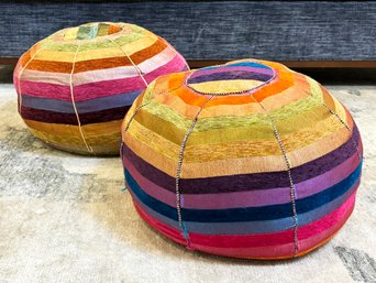 A Pair Of Whimsical Moroccan Pouf's