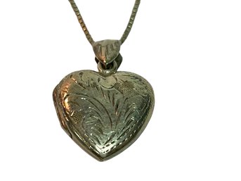 Petite Sterling Heart Locket On Chain