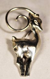 Vintage Sterling Silver Antelope Brooch Pin