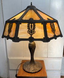 1920's American Slag Glass Table Lamp