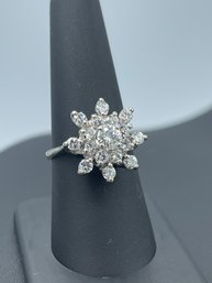 Incredible & Mesmerizing Multi Diamond Snowflake Ring In 18k White Gold