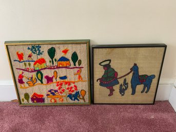 South American Fabric Art, 2 Pieces