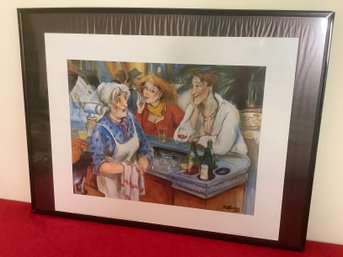 BAR SCENE FRAMED PRINT