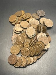 100 Wheat Pennies 1940's, 1950's