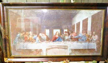 Hand Colored Antique Litho The Last Supper Leonardo Da Vinci