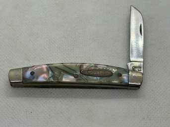 Vintage CAMILLUS Single Blade Folding Knife With Abalone Scales