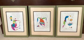 Trio Of Whimsical Watercolor /Ink Prints By Artist & Storyteller Brian Andreas