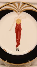 ERTE LE SOLEIL EBONY 1985 BONE CHINA DECORATIVE PLATE