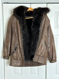 Andrew Marc Leather Coat With Removable Liner - Size M