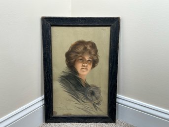Antique Philip Boileau  'retrato De Peggy'  1903 Lithograph