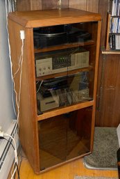 Vintage Stereo Equipment (Pioneer Nikko Panasonic) With Danish Modern Teak Audio Cabinet