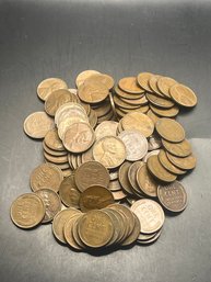 100 Wheat Pennies 1940's, 1950's