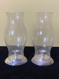 Pair Of Antique Hurricane Lamps