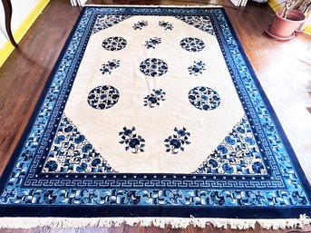 A Vintage Chinese 100 Wool Pile 'Silk Road' Rug