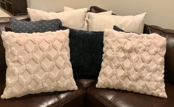 Collection Of 8 Plush POTTERY BARN Accent Pillows