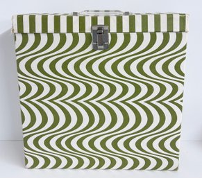 Midcentury Green & White Psychedelic Record Box