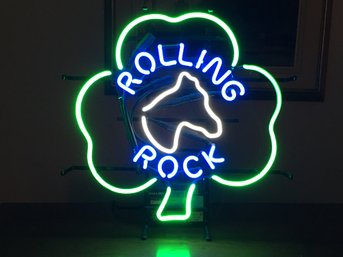 Fabulous ROLLING ROCK Neon Sign - Works Perfectly - Never Used - Bought - Put Away For Many Years - NICE