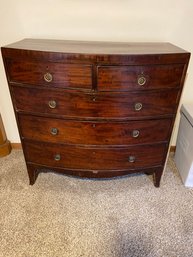 Antique Mahogany Veneer Bow Front Dresser Dove Tail 5 Drawers 41x20x41