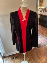 Beautiful Joseph Ribkoff Black Red Two Tone Jacket Blazer