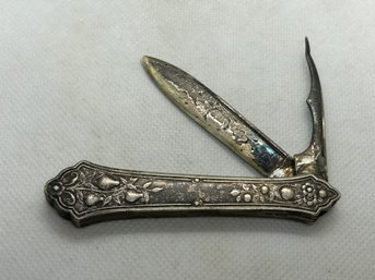 Antique Late Victorian Era Sterling Silver Fruit Knife