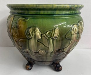 Weller Pottery Sirens Of The Mermaids Majolica Art Footed Planter