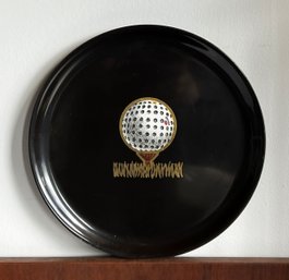 Vintage Couroc Black Golf Ball Decor Bar Tray