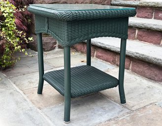 A Wicker Side Table With Glass Top By Lloyd Loom