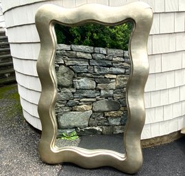 Monumental Modernist Silvered Mirror - Over 5 Ft. Tall