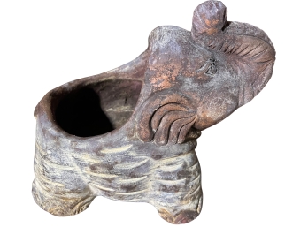 Ceramic Trumpeting Elephant Planter