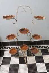 Mid Century Iron 8 Pot Plant Stand