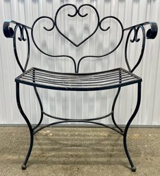 Vintage French Chic Wrought Iron Arm Chair