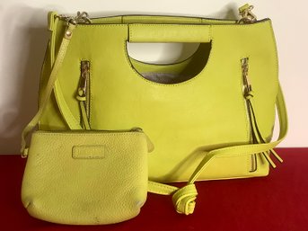 CHARMING CHARLIE LIME GREEN PURSE & WALLET