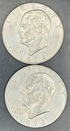 2 Eisenhower Dollars 1974, 1974-D