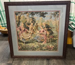 Beautiful Needlepoint Work Depicting A Fun Day In The Garden Full Of Dancing And Music WAB