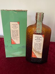 L8 - Sealed Prohibition Bottle 1932 Special Old Reserve Collectible Rare By American Medical Spirits Co Wilken