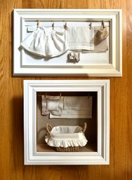 PAIR French Petite Shadow Box Art