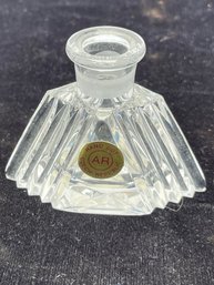 Vintage Bohemia Czech Republic Hand Cut Perfume Bottle W/o Stopper