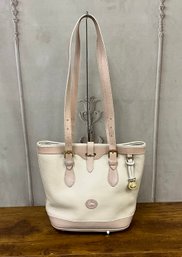 Vintage Dooney & Bourke Blush Pink & Ivory Leather Purse