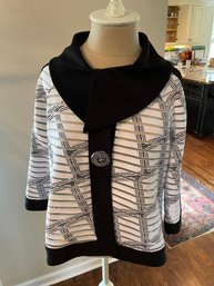 Elegant Joseph Ribkoff White Black Striped Jacket