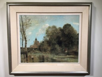 Decorative Vintage Artwork  In Manner Of CAMILLE COROT - Large Size - Specially Treated To Look Like Painting