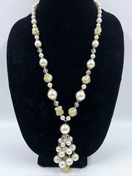 Unique Vintage Faux Pearl Tassel Necklace