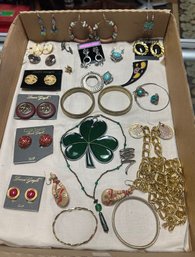 Jewelry Lot - Very Nice Collection Sets Of Ear Rings Different Designs, Bracelets, Necklaces, Pins.  JJ/A3